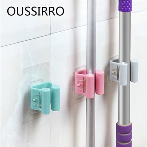 Portable Creative Mop Hanging Clip Adhesive Clip Umbrella Hanging Clip Hook Suction Cup Wall-mounted Kitchenware Storage Rack