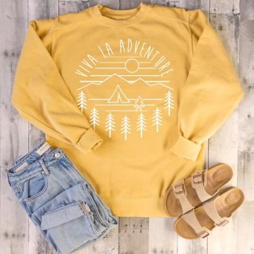 Casual Long Sleeve Harajuku Aesthetic Gothic Tops Viva La Adventure Sweatshirt Hipster Jumper Unisex Fashion Tumblr