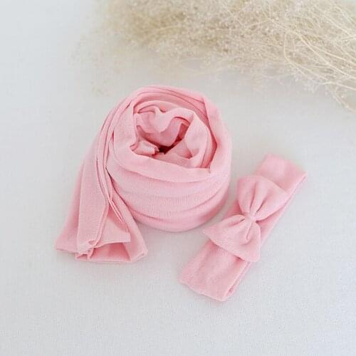 Pink color Newborn Baby stretch knit Jersey Wrap Newborn Photography Props Baby Photo Shoot