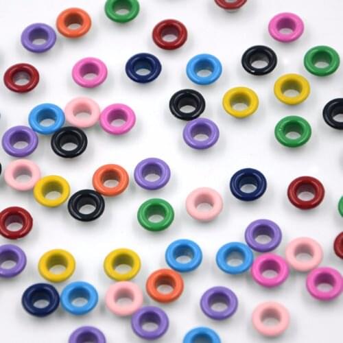 DIY 200pcs Eyelets Buckle LeatherCraft Apparel Metallic Scrapbook Mix-color 6mm