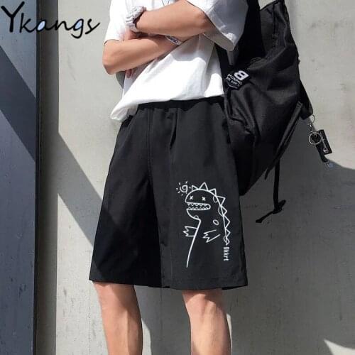 Summer 2021 Korean Style Harajuku Cartoon Print Shorts Women Casual Sport Fitness Gym Biker Fashion Basic Shorts Home Female New
