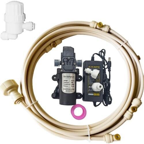 6-18 meters garden patio cooling system with brass mist fog nozzles cable ties clamps and 1pcs water filter