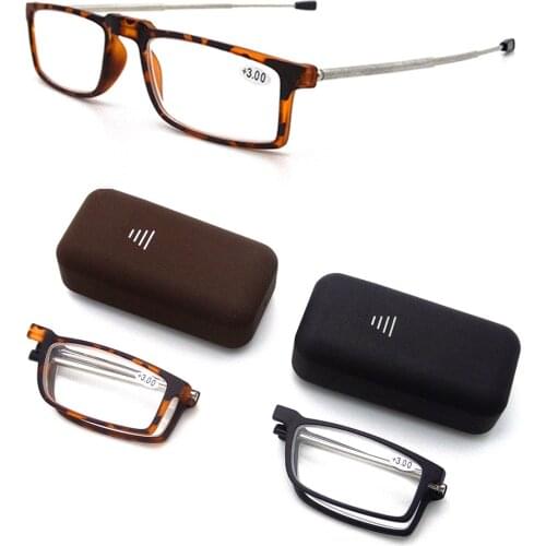 TR90 Foldable Blue Proof Reading Glasses for Men and Reading Glasses for Women Stainless Steel Portable Reading Glasses +200+300
