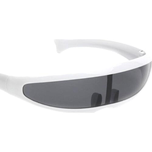 4pcs Space Robot Alien Eyewear Future Sunglasses Gray Yellow Blue