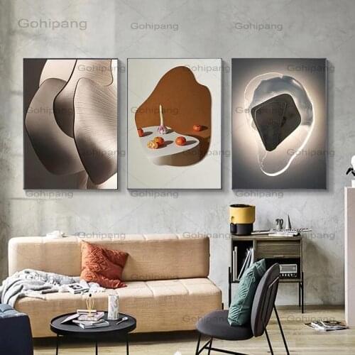 Modern Warm Tone Canvas Painting Posters and Prints Nordic Sofa Wall Art Decoration Pictures Living Bed Room Home Interior Decor