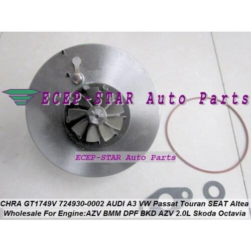 Turbo CHRA Cartridge Core GT1749V 724930-5009S 724930 Turbocharger For AUDI A3 Altea Skoda VW Passat B6 Golf Touran BKD AZV 2.0L