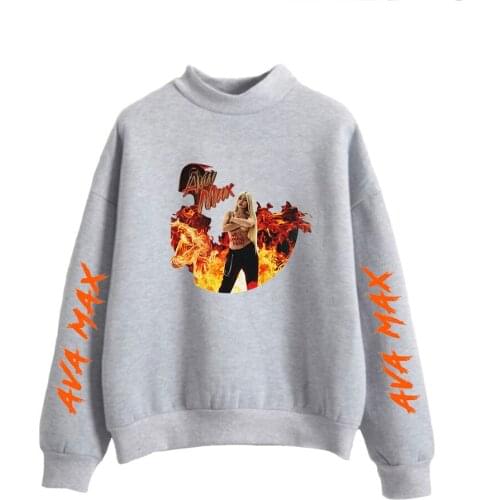 Ava Max Women Hoodies Long Sleeve Turtleneck Sweatshirts Cotton Tracksuit Sports Sweatshirt Winter Casual Loose Sweatshirt