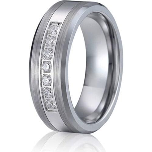 6mm female Tungsten Rings for women handmade fine jewelry her Alliances Anniversary Wedding Band Couple Rings