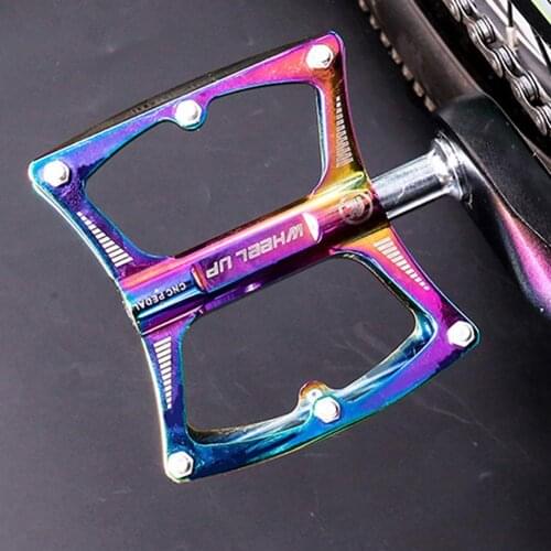 1 Pair Wheel Up Colorful Ultra-light MTB Bike Pedal Aluminum Alloy Road Bicycle Bearing Non-slip Pedals Folding Bikes Parts