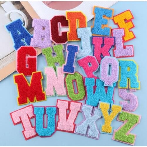 1Pcs Color English Letter Towel Embroidery Iron On Patches For Clothing Bags DIY Sew On Name Applique Repair Accessories Nice
