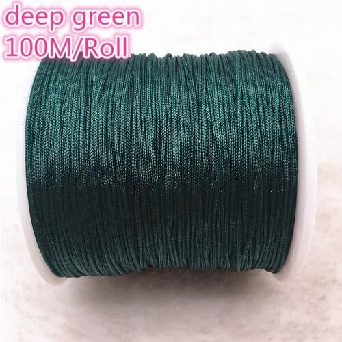 100M/Roll 0.8mm Deep green Nylon Cord Thread Chinese Knot Macrame Cord Bracelet Braided String DIY Beading Thread #00E