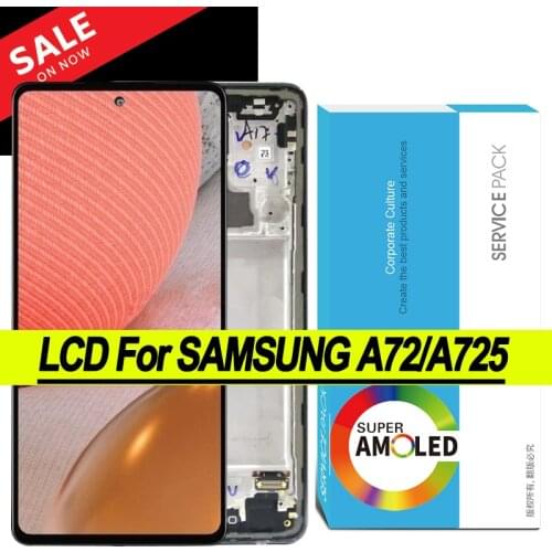 100% Original 6.7'' AMOLED Display for Samsung Galaxy A72 A725 A725F/DS Full LCD Touch Screen Digitizer Assembly Repair Parts