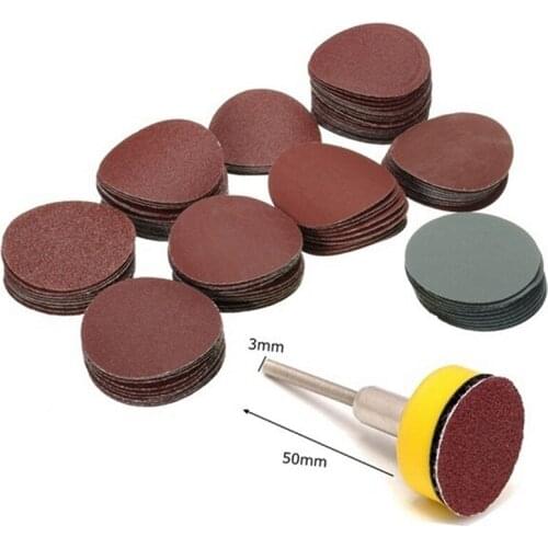 100pcs 25mm Sandpaper + Hook Loop Backer Plate Shank + Loop Sanding Pad