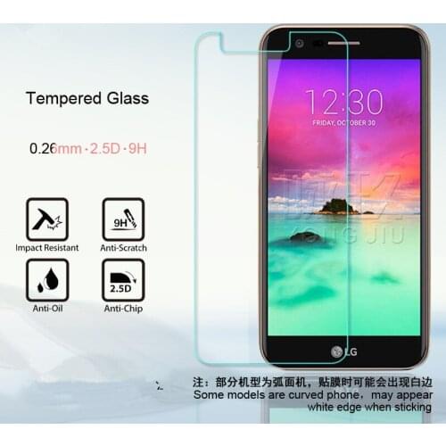 2 pcs 0.26 mm cell phone Tempered Glass Screen Protector For LG K4 K8 K10 2018