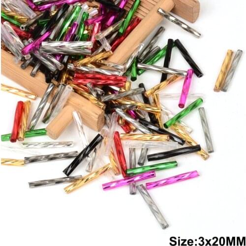 20x3mm Czech Twist Bugles Glass Seed Beads for Jewelry Making Long Tube Beads DIY Sewing Accessories Necklace Wholesale