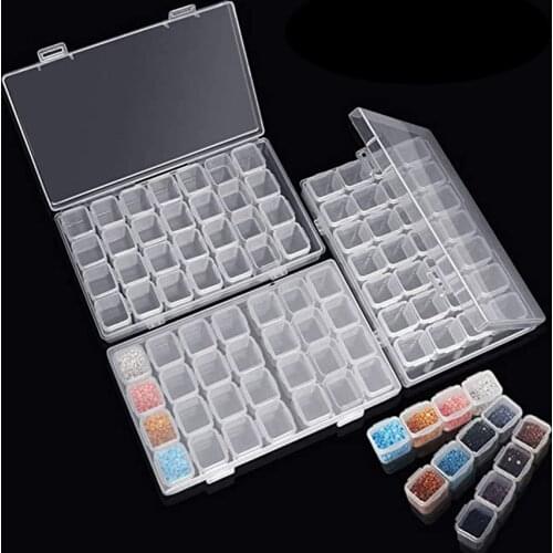 28 Grid Dismountable Diamond Painting Accessories Diamond Embroidery Cases PP Plastics Box Organizer Home Storage boxes
