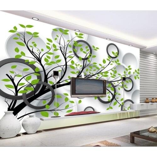 3d wallpaper walls 3D solid circle background, big tree murals papel de parede,hotel living room sofa TV wall bedroom wallpaper