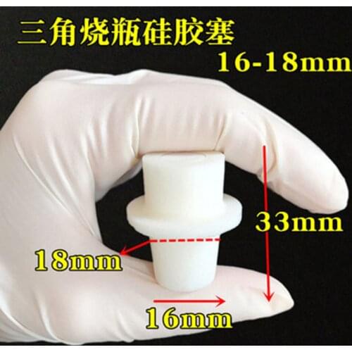 5pcs Silicone Stopper for Erlenmeyer Conical Triangle Flask Upper Diameter 18mm * Lower Diameter 16mm
