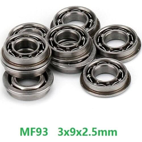 50pcs/lot MF93 Open type 3x9x2.5 mm Miniature flange Ball Bearing deep groove flanged bearing 3*9*2.5 mm