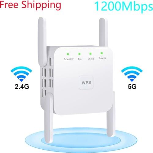5G Wireless WiFi Repeater Wi Fi Booster 2.4G Wifi Repiter 5Ghz Wi-Fi Amplifier 1200 Mbps 5 ghz Signal WiFi Long Range Extender