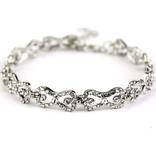 Free Shipping Wholesale The Vampire Diaries Klaus Caroline Forbes Rhinestone Crystal Bow Shine Bracelet Fashion Jewelry Hot Sale