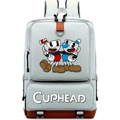 Cuphead Game Mugman Backpack Boys Girls Students School Bag Daily Travel Backpacks Large Capacity Laptop Bookbag Mochila