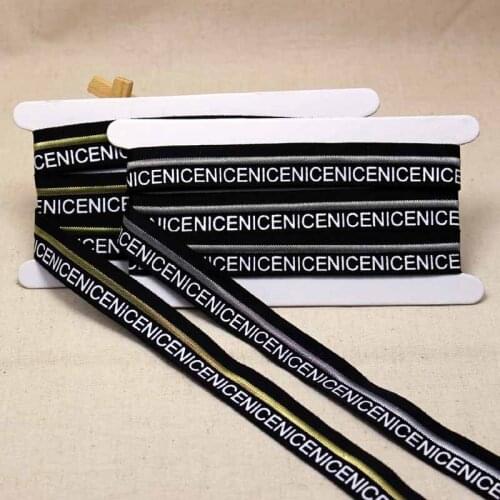 2CM 20mm NICE text printed Elastic ribbon stretch Piping Cord clothing shoe shirt Sewing Garment accessories