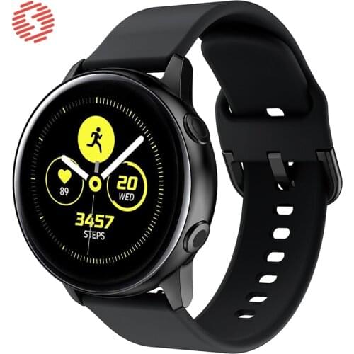 ShengOne Fluoroelastomer Band for Samsung Galaxy Watch Active Galaxy Watch 42MM Soft Silicone Strap for Gear Sport 20MM Width