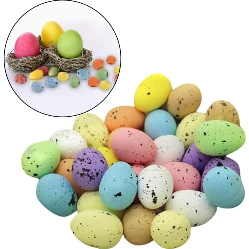 30 Pieces Foam Colored Easter Eggs Simulation Artificial Easter Egg Game Tool Home