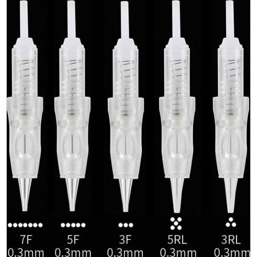 High Quality Tattoo Cartridge Needle 1rl 2rl 3rl 5f Disposable Permanent Eyebrow Lip Makeup Needles Tattoo Pmu Machine Supplies