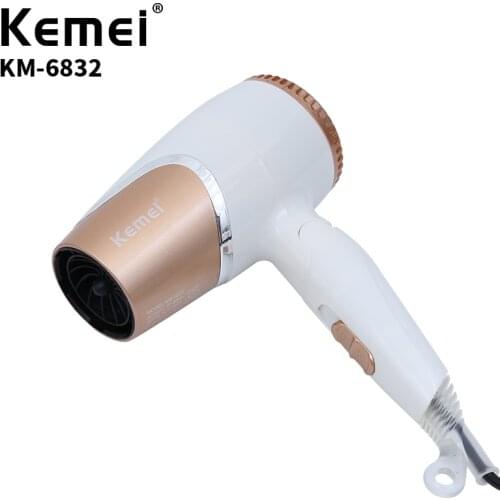 Kemei KM-6832 High Quality EU Plug 220 Voltage Mini Portable Family Travel Hair Dryer Home Must Supplies KM-6832