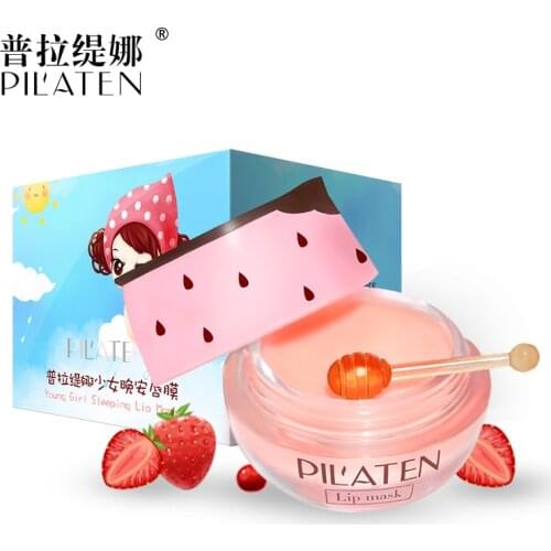 PILATEN Korean cosmetics Pil'aten Young Girl Sleeping Lip Mask Pink Strawberry Aroma Fade Lips Lines long-lasting moisturizing