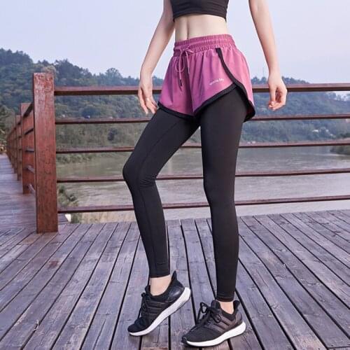 2 in 1 Yoga Pants High Waist Leggings Sport Women Fitness Training Running Tights Stretch Sportswear Gym Sweatpants for women