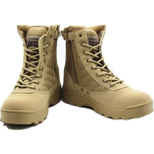 Men Hiking Shoes Military Combat Tactical Camouflage Desert Amry Boots Work Shoes Ankle Boots for Hunting Camping Sport Climbing