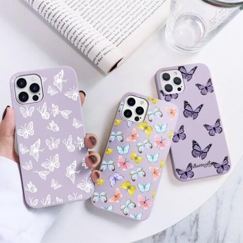 Soft TPU Case For Samsung Galaxy Note 20 S20 FE S21 Ultra 10 9 8 S10 S10e S9 S8 S7 Edge Lite Plus Pro J6 2018 Butterfly Funda