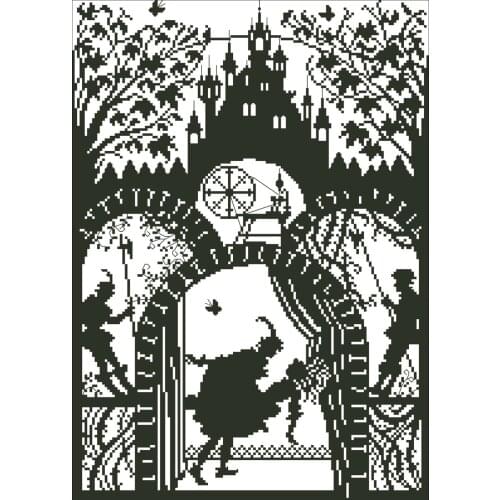 Sleeping Beauty Bothy Threads Fairy tales cross stitch kit single color black 18ct 14ct embroider DIY handmade needlework plus