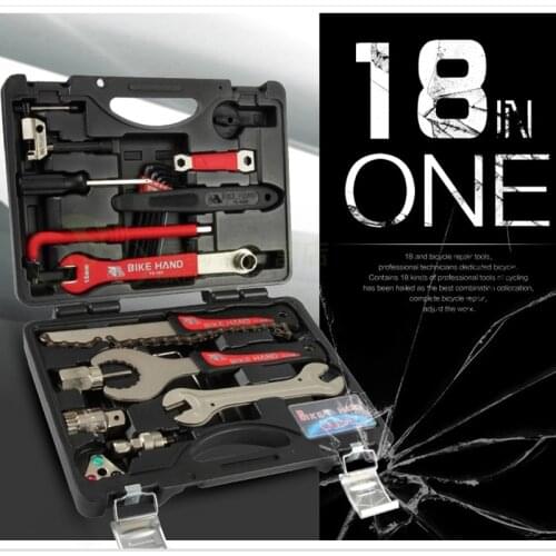 Bikehand Bicycle Repair Tool Kit 18 in 1 YC-728 Professional Bike Tool Box Shop/Home For Shimano Cycling Repair Case Tool Sets