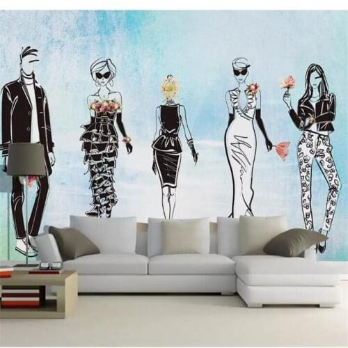 Mural papel de parede Custom wallpaper Nordic minimalist aesthetic art clothing beauty anime watercolor tooling background