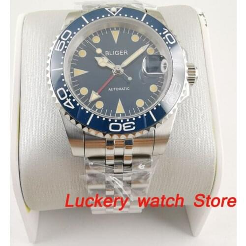 2020 New 40mm GMT mens watch blue dial luminous saphire glass ceramics Bezel Automatic Mechanical watch -BA208