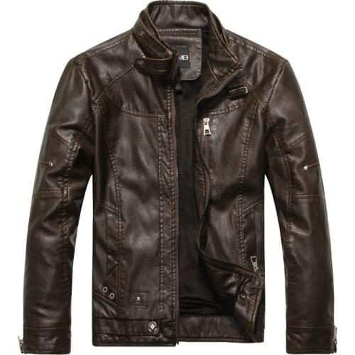 2020 Autumn Winter Mens Leather Coat European and American Fashion Casual Motorcycle Leather Jacket Mens Leather Coat