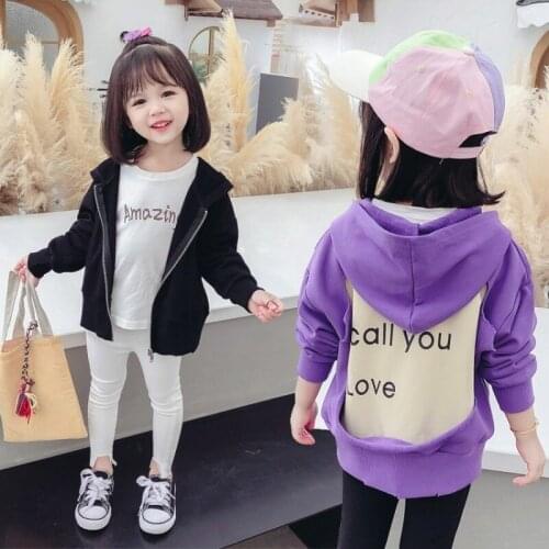 Girls Coats and Jackets Spring and Autumn Kids Jackets New Korean Style 0-8 Years Old Hooded Jacket