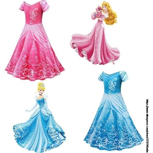 Disney Girls Dresses Autumn 2021 Girl Dress Children clothing Blue Pink Movie Dress Girl Princess Dresses Cosplay Costumes