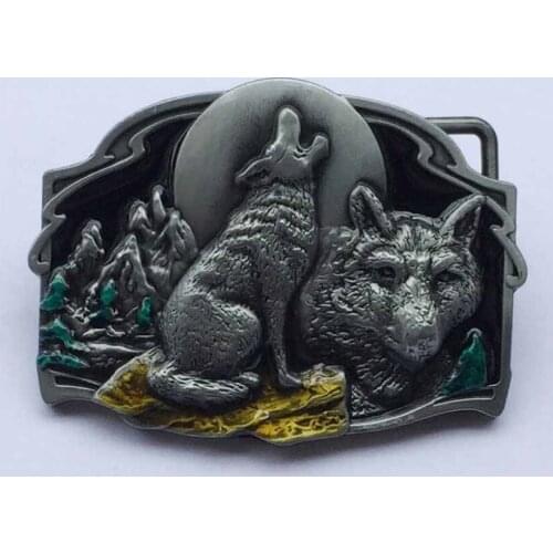 Howling Wolf Western Belt Buckle