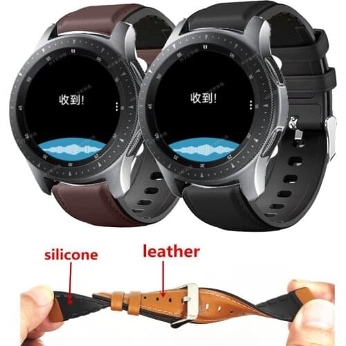 22mm Watch Strap For Samsung galaxy watch 46mm Genuine Leather Band Silicone Bracelet Watchband Gear S3 Frontier&Classic ремешок