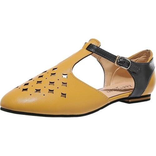 New Summer Sandals Buckle Strap Flat Shoes PU Leather Ladies Sandals Roma Casual Comfort Soft Soled Sandalia Free Shipping Shoes