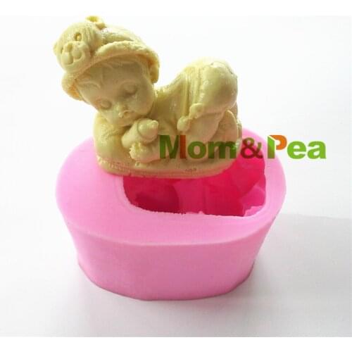 Mom&Pea 0434 Free Shipping Baby Silicone Soap Mold Cake Decoration Fondant Cake 3D Mold Food Grade DIY Silicone Mould