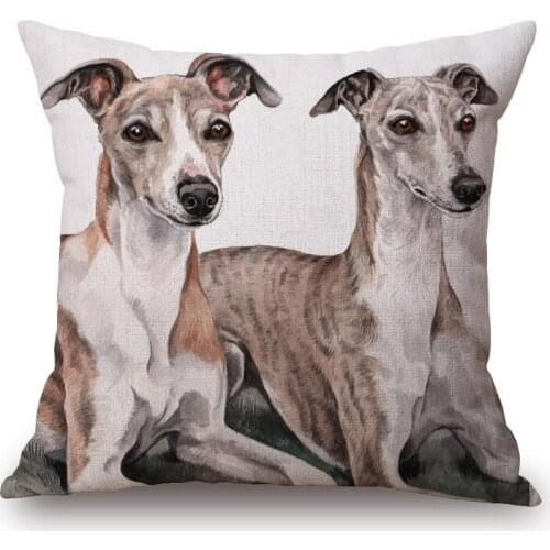 Springer Spaniel Dog Cushion Cover Whippet Border Collie Dog Posters Painting Pillowcase 45X45cm Sofa Decor Pillows Case