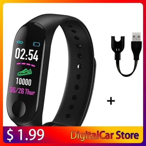 M3 plus smart bracelet heart rate pedometer call reminder message push Neutral Silica gel Waterproof Sleep monitoring