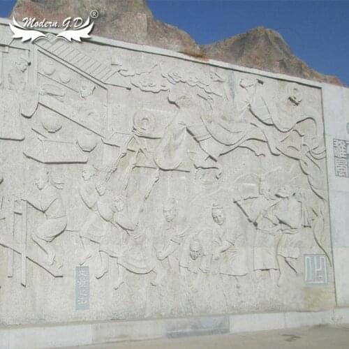 High quality modern outside durable cast stone carved wall relief sculpture