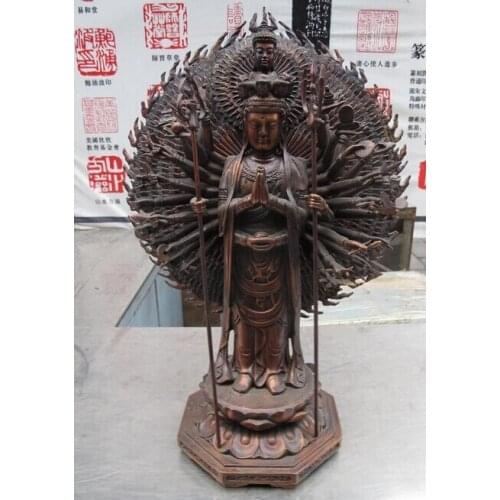 Xd 001573 Tibet Red Bronze Copper 1000 Arms Avalokitesvara Bodhisattva Kwan Yin Buddha